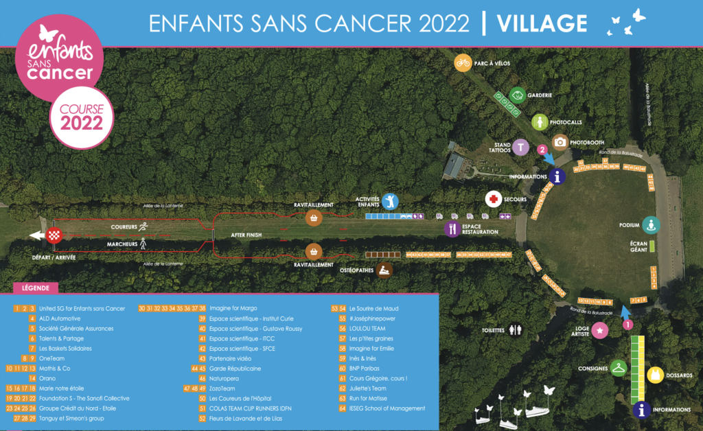 plan du village course enfants sans cancer 2022